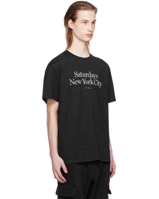 Saturdays NYC Black Miller T-shirt for men
