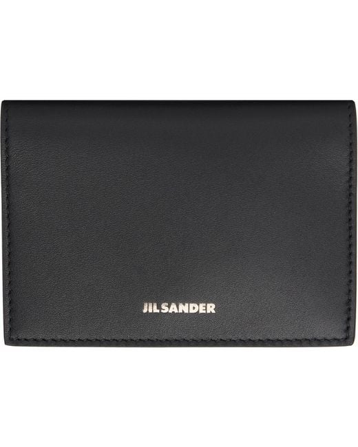 Jil Sander Black Flat Card Holder for men