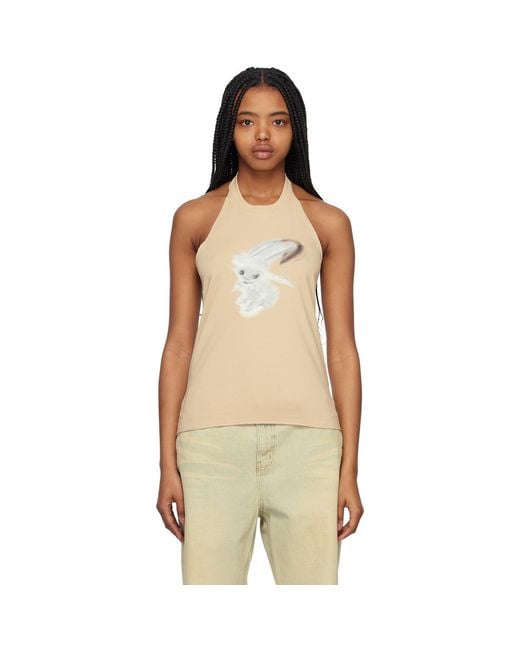 we11done Natural Halter Tank Top