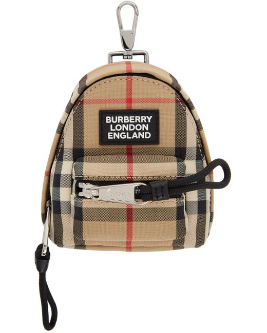 Burberry Natural Vintage Check Backpack Keyring