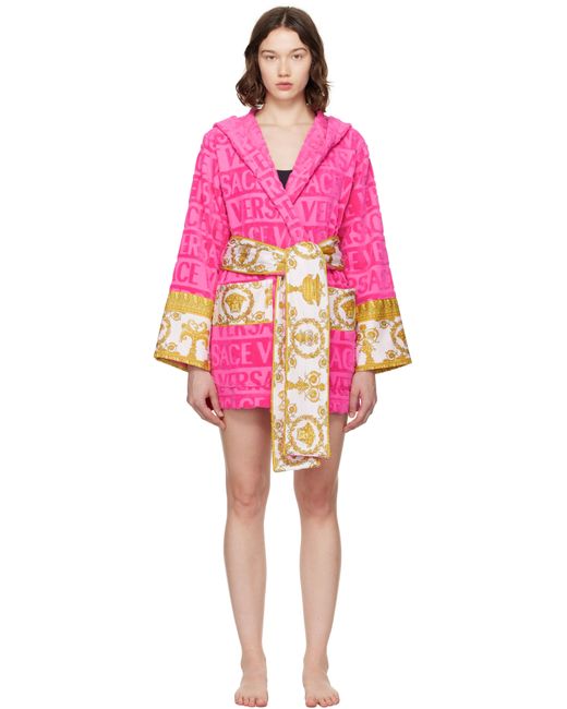 Versace Pink 'I Heart Baroque' Short Bathrobe