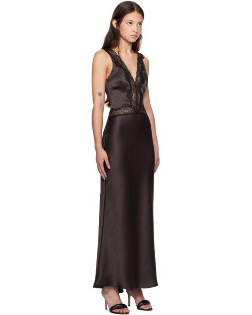 Bec & Bridge Black Allegra Lace Trim Maxi Dress