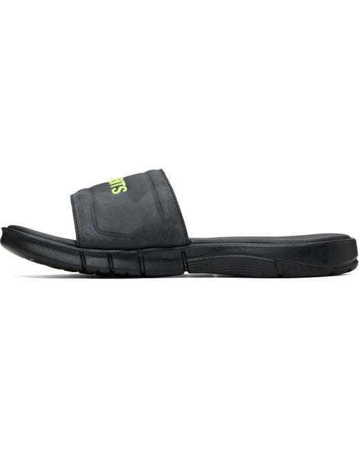 Vetements Black Reebok Edition Logo Pool Slides for men