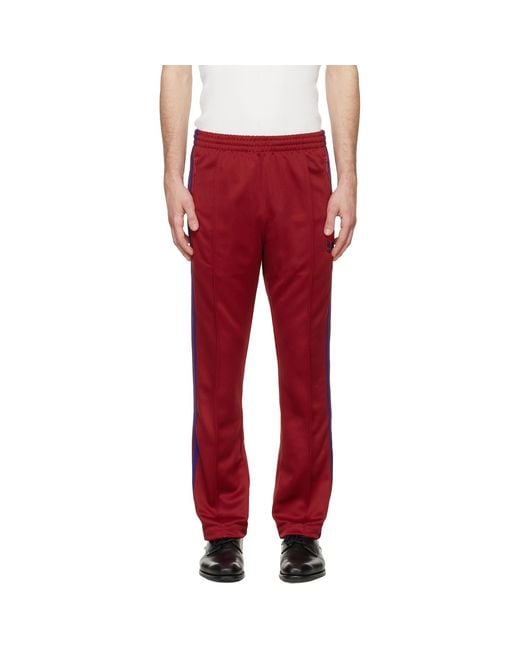 Needles Red Narrow Track Pants for men