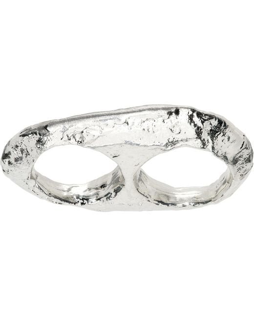 Homme Plissé Issey Miyake Cavern Ring in Black for Men | Lyst UK