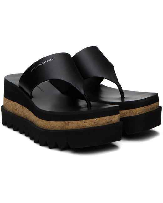 Stella McCartney Black Sneak-elyse Platform Thong Sandals
