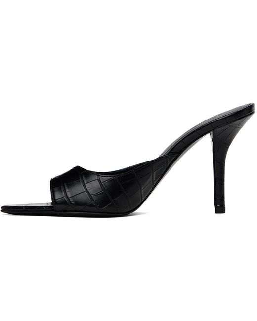 Sandales à talon aiguille perni 04 noires gaufrées façon croco Gia Borghini en coloris Black