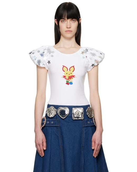 Chopova Lowena ホワイト Angelica トップス Blue