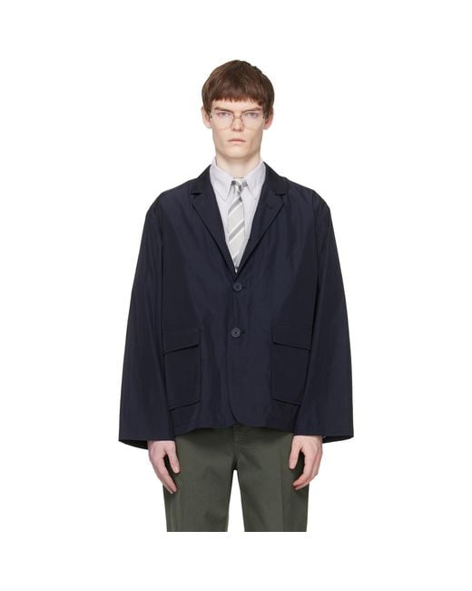 Thom Browne Blue Packable Flap Pocket Blazer for men