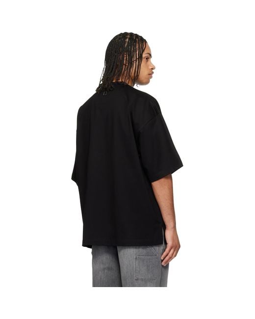 Wooyoungmi Black Cotton Over Size T-Shirt for men