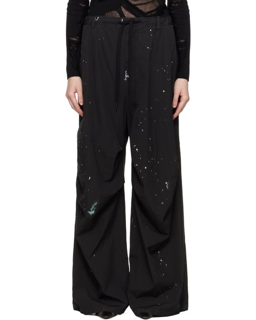 MM6 by Maison Martin Margiela ブラック Light コットンポプリン トラウザーズ Black