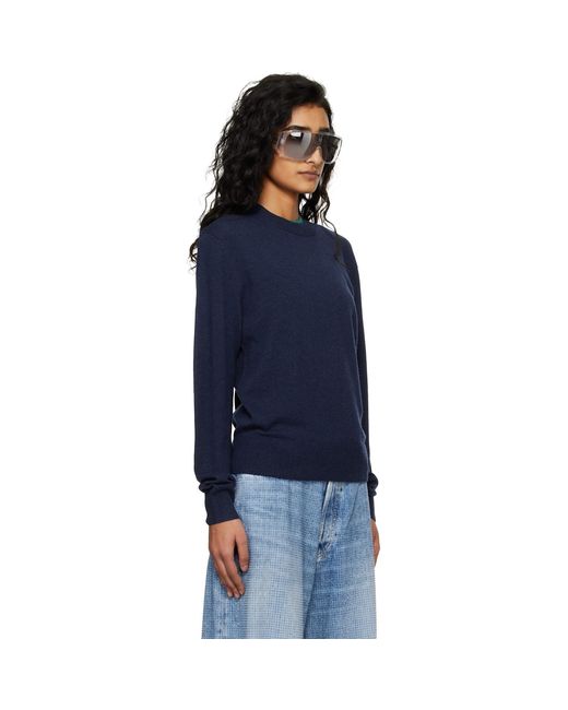 Acne Blue Fitted Yak Wool Sweater
