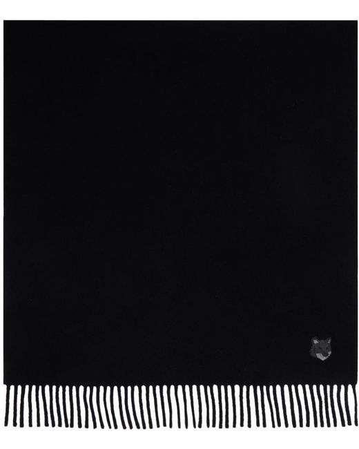 Écharpe noire à logo de renard Maison Kitsuné pour homme en coloris Black