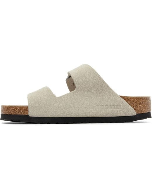 Birkenstock White Taupe Regular Arizona Soft Footbed Sandals