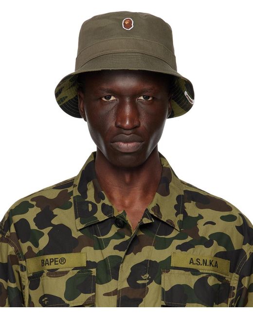 Chapeau Bob Réversible Vert À Motif 1St Camo Et À Écusson À Logo A Bathing Ape pour homme en coloris Green