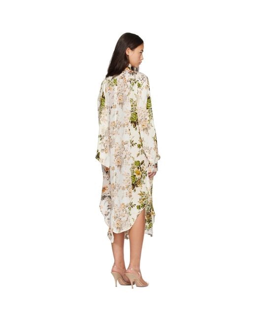 Acne Metallic Silk Shirt Midi Dress