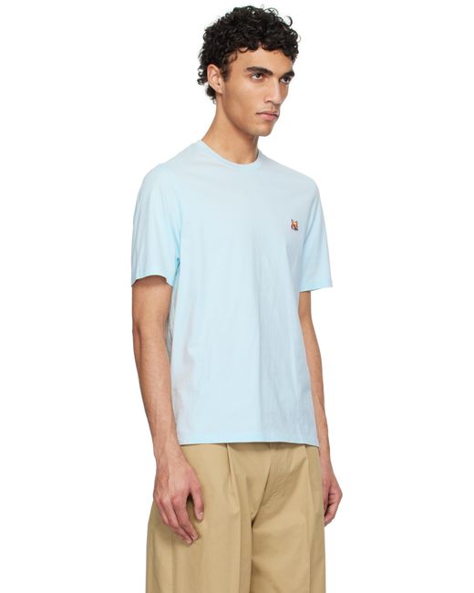 メンズ Maison Kitsuné ブルー フォックスヘッド パッチ レギュラー Tシャツ Blue