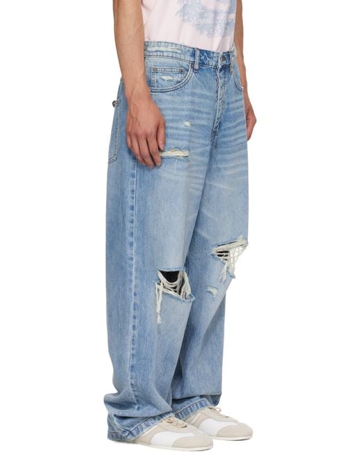 Ksubi Blue Maxx Striker Trashed Jeans for men