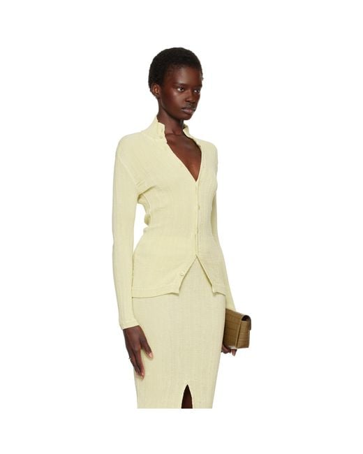 Issey Miyake Natural Off- Rill Cardigan