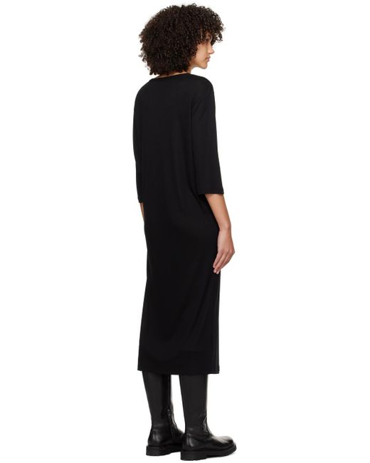 Robe longue noire à col ras du cou Studio Nicholson en coloris Black