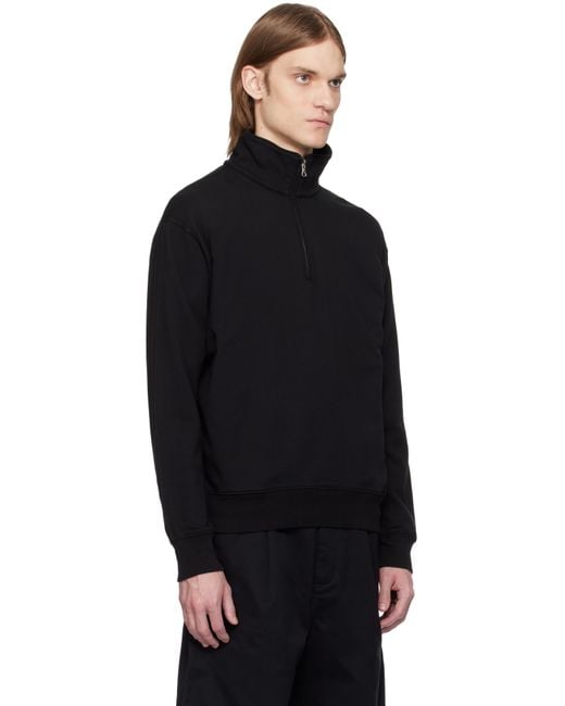 Reigning Champ Black Lightweight Terry Quarter Zip Vault Track Jacket for men
