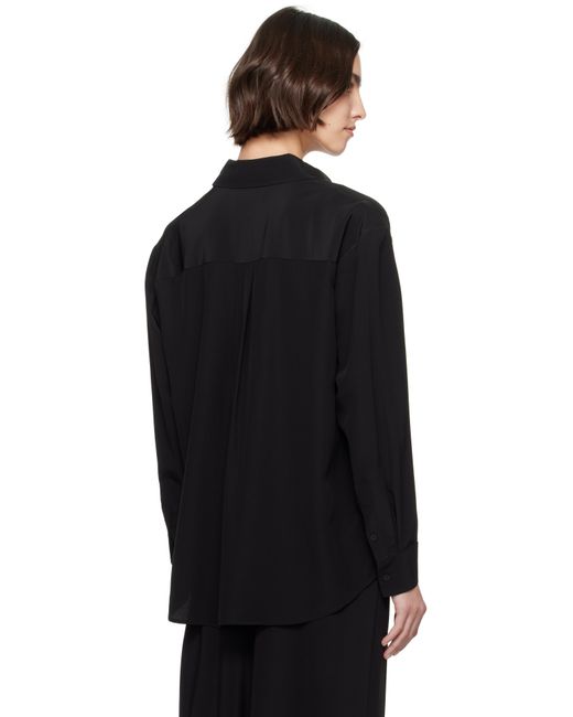 Matteau ブラック シルク 長袖シャツ Black