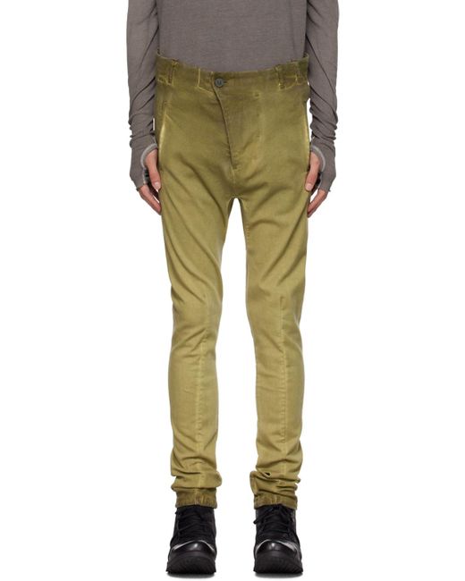Boris Bidjan Saberi Yellow Khaki P11 Jeans for men