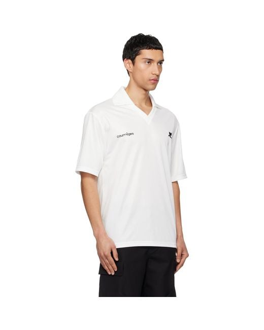 Courreges White Oversized Sports Polo for men