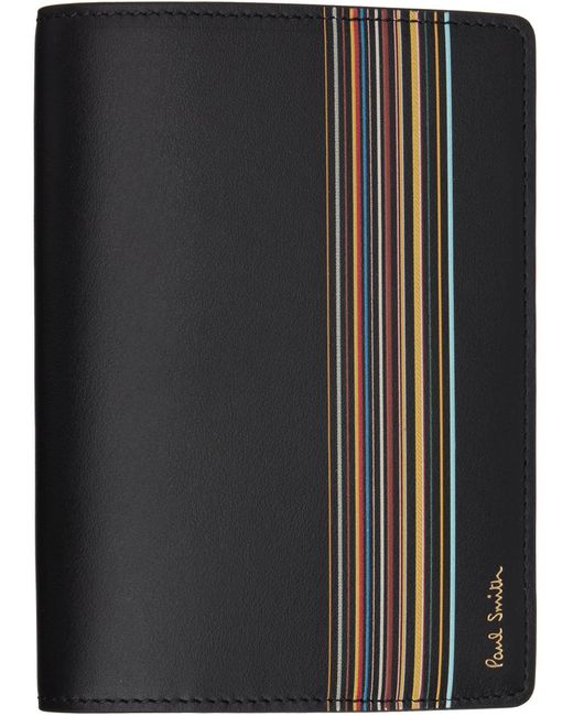 Étui pour passeport contrasté noir à rayures verticales emblématiques Paul Smith pour homme en coloris Black