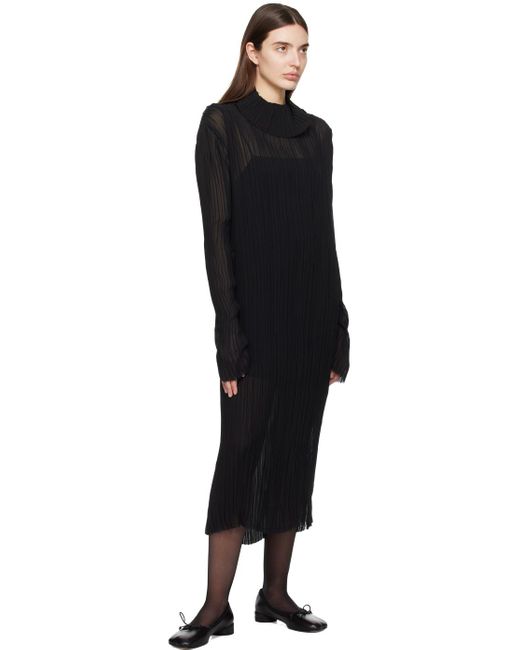 MM6 by Maison Martin Margiela Black Sheer Midi Dress
