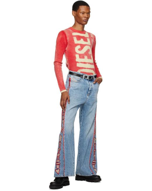 DIESEL Blue D-rise Straight Jeans for Men | Lyst
