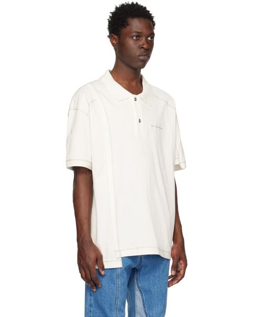 Feng Chen Wang White Embroide Polo for men