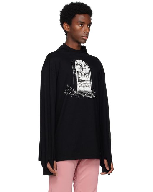 99% Is Black R.i.p Gravestone 'myeoksal' Long Sleeve T-shirt for men