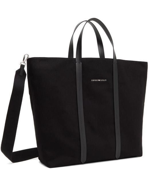 Emporio Armani Black Crossbody Large Capacity Tote Bag for men