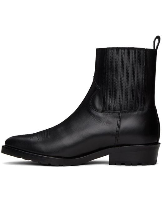 Toga Virilis Black Ssense Exclusive Western Chelsea Boots for men