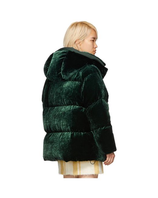 moncler green velvet jacket