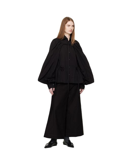 Yohji Yamamoto Black Broad Combination Shirt