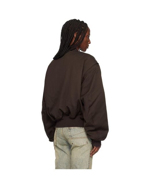 Entire studios Black Cropped Broad Suiting Bomber Jacket