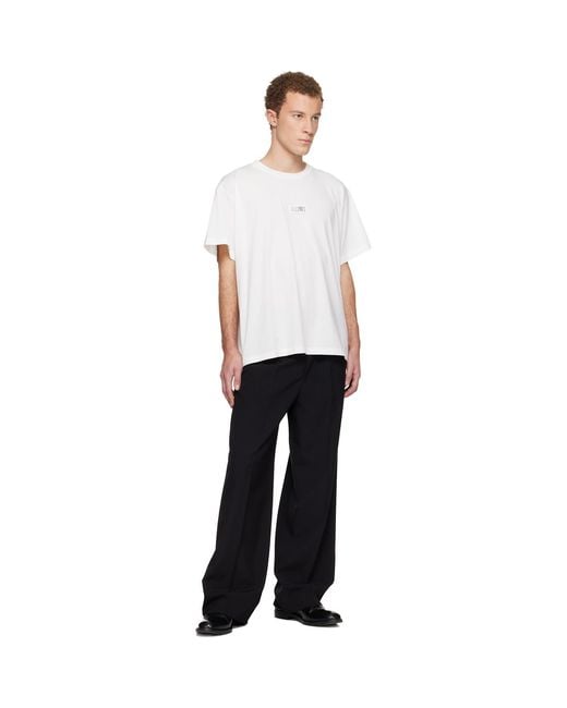 MM6 by Maison Margiela White Off- Numeric Cotton T-Shirt for men