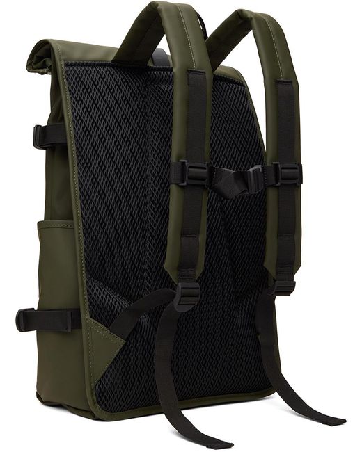 Rains Green Rolltop Large Backpack for men