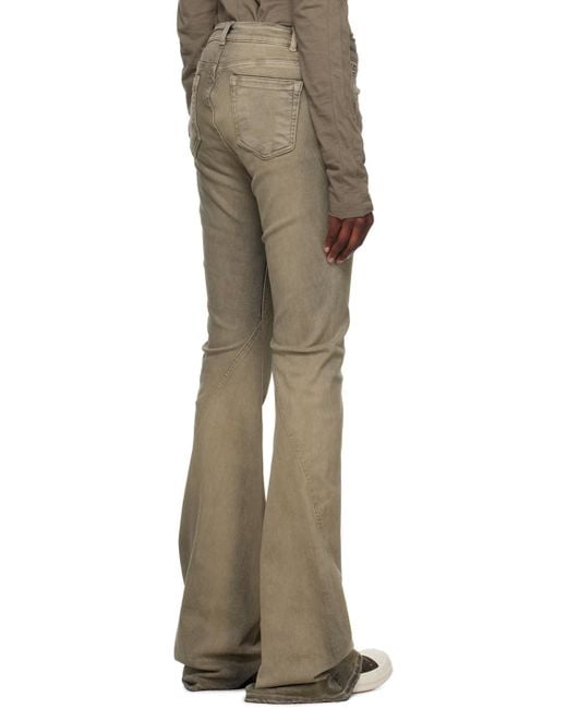 Rick Owens Natural Off-white Bias Bootcut Jeans