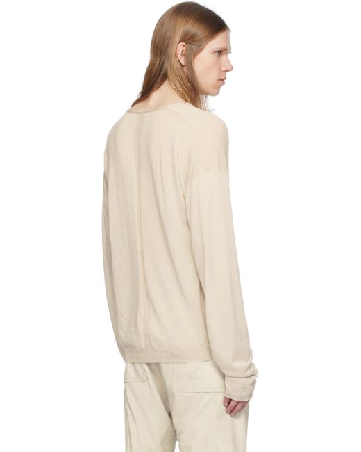 メンズ Rick Owens オフホワイト Hollywood Rasato セーター Natural