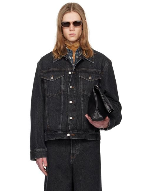 メンズ Dries Van Noten フェード デニムジャケット ブラック | Lyst