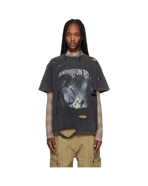 ANDERSSON BELL Black Layered Live Printed T-Shirt Set
