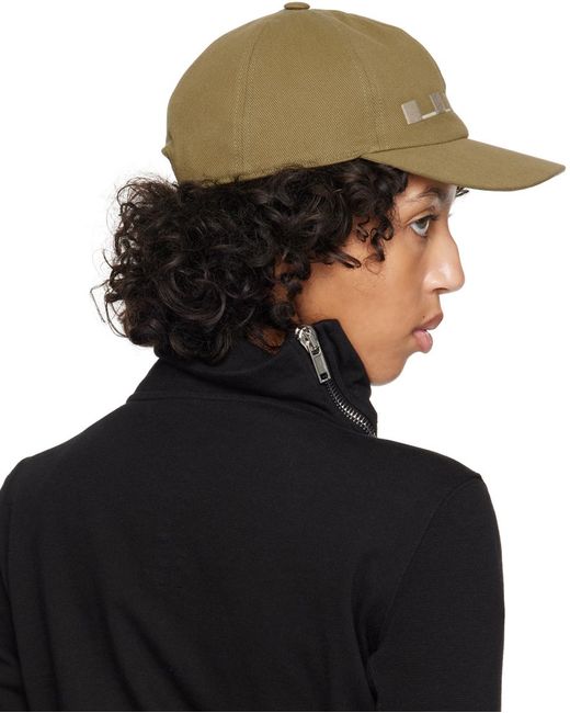 Rick Owens Black Green Embroidered Denim Cap