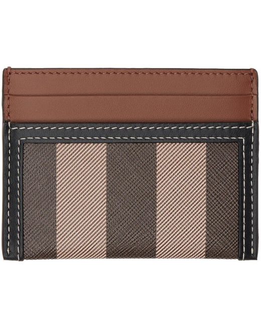 Burberry Black Brown Check & Two-tone Card Holder