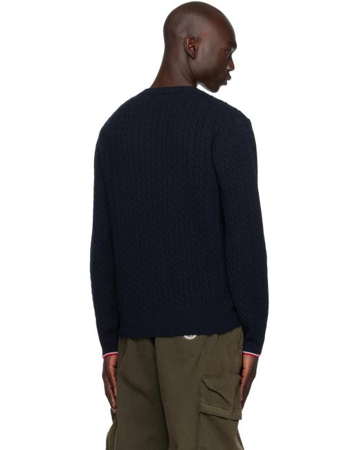 Moncler Blue Navy Crewneck Sweater for men