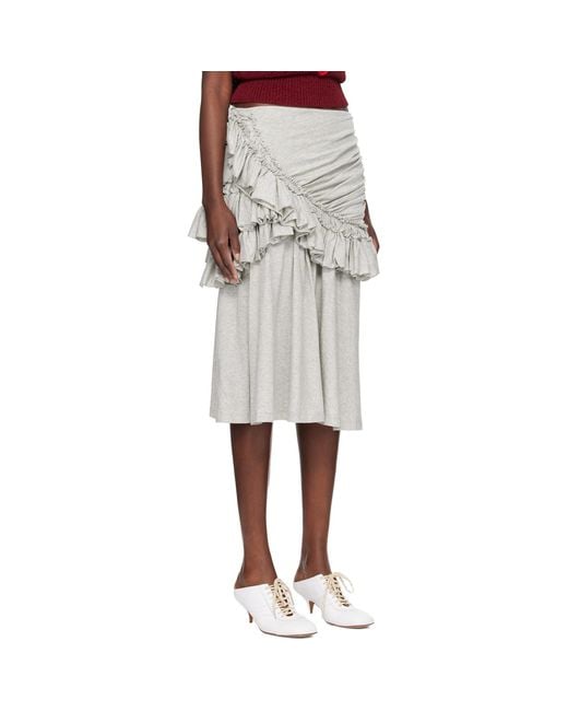 Dries Van Noten Multicolor Ruffled Midi Skirt