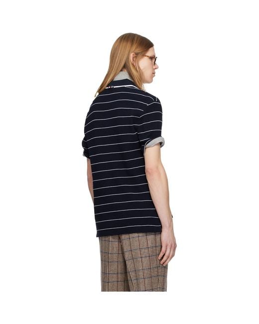 Thom Browne Black Textured Stripe Short Sleeve Shirt for men