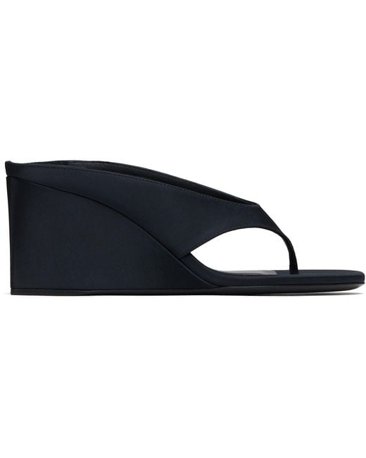 Alaïa Black Cube Thong Mule Sandals